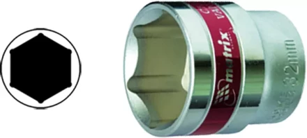 Головка торцевая 17 мм 6-гранная CrV под квадрат 1/2&quot; хромированная  MATRIX MASTER 13117 купить в Ханты-Мансийске