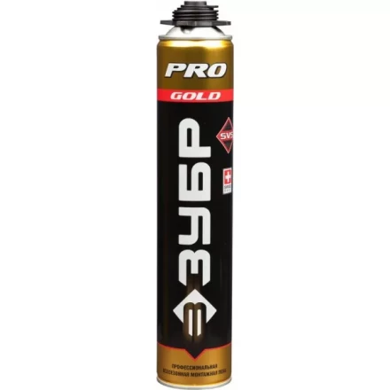 Пена ЗУБР &quot;GOLD PRO&quot; профессиональная, монтажная, пистолетная, всесезонная, 750мл 41155 купить в Ханты-Мансийске