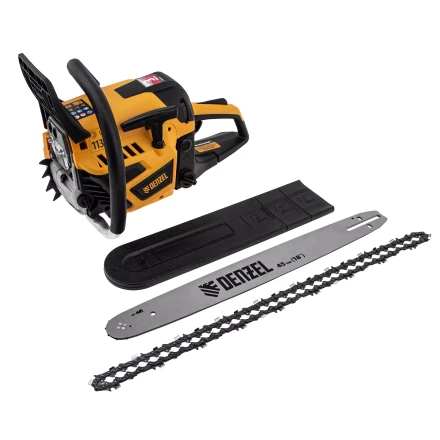 Пила цепная бензиновая Denzel DS-5218, шина 45 см, 52 см3, 3 л.с, шаг 0,325, паз 1,5 мм, 72 звена 95237 купить в Ханты-Мансийске