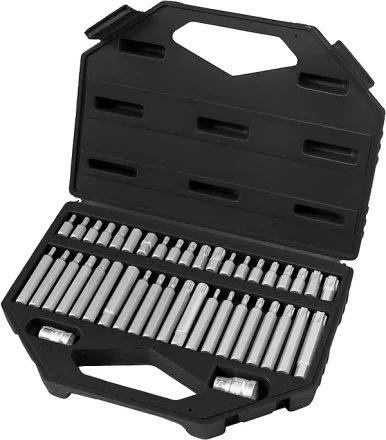 Набор бит HEX, TORX, SPLINE, хвостовик-шестигранник 1/2&quot;,CrV, 42шт  STELS 11318 купить в Ханты-Мансийске