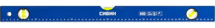Уровень СИБИН коробчатый, 3 противоударных ампулы, измерительная линейка, 60см 34605-060 купить в Ханты-Мансийске