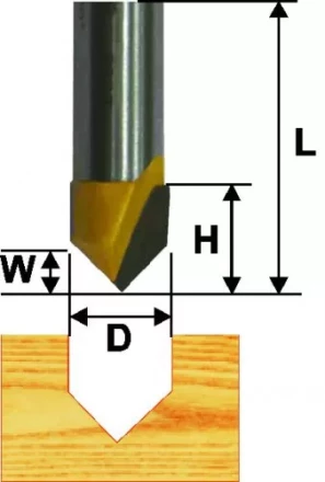 Фреза пазовая галтельная ф6,35 мм V-обр 90 град. хвостовик 8 мм Энкор 46094 купить в Ханты-Мансийске