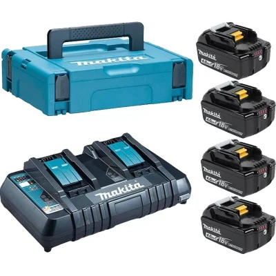 Набор 4 аккумулятора Makita BL 1840B 198489-5, 4 Ач и Зарядное устройство DC 18 RD в MakPac
