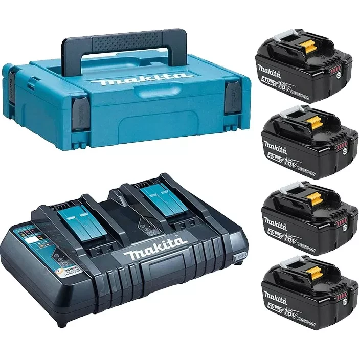 Набор 4 аккумулятора Makita BL 1840B 198489-5, 4 Ач и Зарядное устройство DC 18 RD в MakPac купить в Ханты-Мансийске