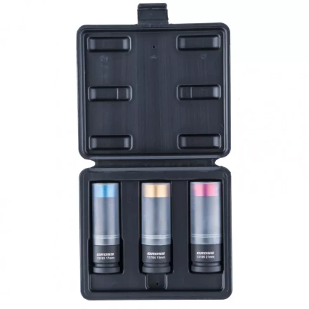 Набор головок ударных шестигранных для колесных дисков 17 19 21 мм 1/2&quot; 3 предмета Gross 13196 купить в Ханты-Мансийске