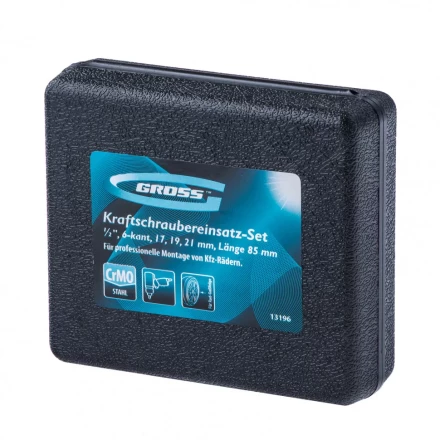 Набор головок ударных шестигранных для колесных дисков 17 19 21 мм 1/2&quot; 3 предмета Gross 13196 купить в Ханты-Мансийске