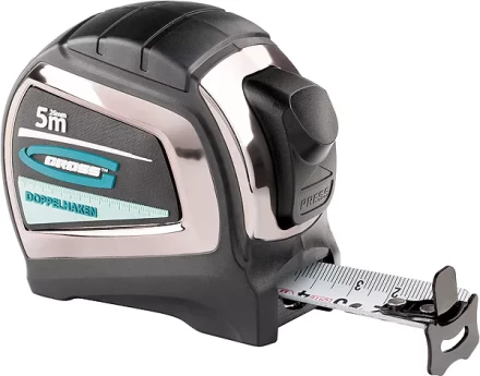 Рулетка "Doppelhaken" 5 м x 25 мм двухсторонний зацеп нейлон двуст. шкала автоматич  GROSS 31124 купить в Ханты-Мансийске