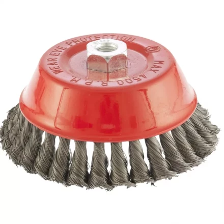 Щетка для УШМ 150 мм М14 "чашка" крученая проволока 0,8 мм MTX 74626 купить в Ханты-Мансийске