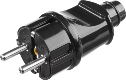 Вилка MAXElectro электрическая, 16А/220В, с заземлением, черная, STAYER 55160-B купить в Ханты-Мансийске