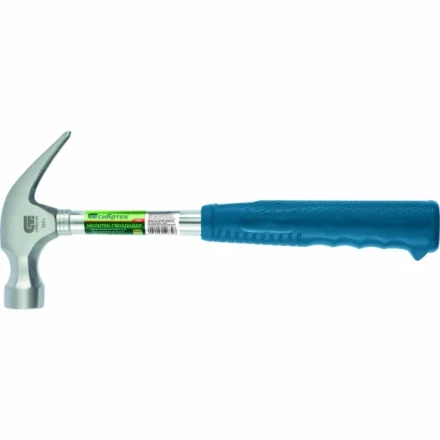 Молоток гвоздодер металлическая трубчатая обрезиненная рукоятка вес 450гр боек 27мм СИБРТЕХ 10436 купить в Ханты-Мансийске