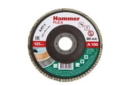 Круг Лепестковый Торцевой (КЛТ) HAMMER КЛТ 1 Ф125х22 Р100 213-021