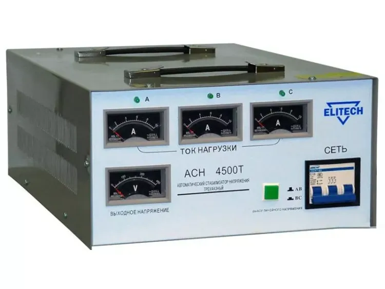 Трехфазный стабилизатор Elitech АСН 4500 Т купить в Ханты-Мансийске