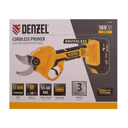 Секатор аккумуляторный Denzel CP-30 59435, 18В Li-Ion купить в Ханты-Мансийске