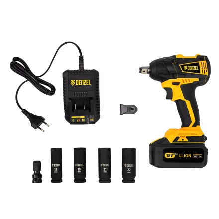 Гайковерт ударный аккумуляторный бесщет CIW-IB-300, Li-ion, 18В, 300Нм// Denzel 26501 купить в Ханты-Мансийске