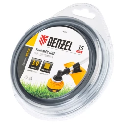 Леска для триммера армированная алюминием квадратная Denzel 3,0мм х 15м, блистер ALUFLEX 96836