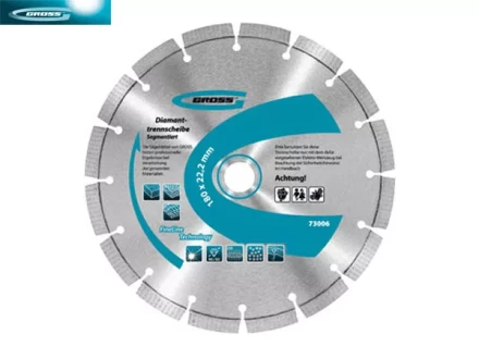 Диск алмазный 230 х 22,2 мм лазерная приварка сегментов сухое резание GROSS 73008 купить в Ханты-Мансийске