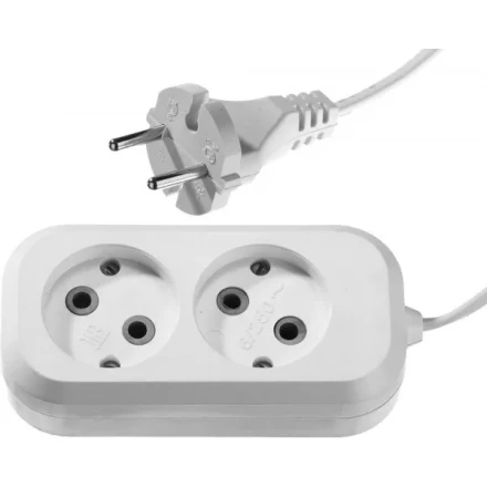 Удлинитель СИБИН электрический, ШВВП сечение 0,75кв мм, 2 гнезда, макс мощн 1300Вт, 2м 55091-2 купить в Ханты-Мансийске