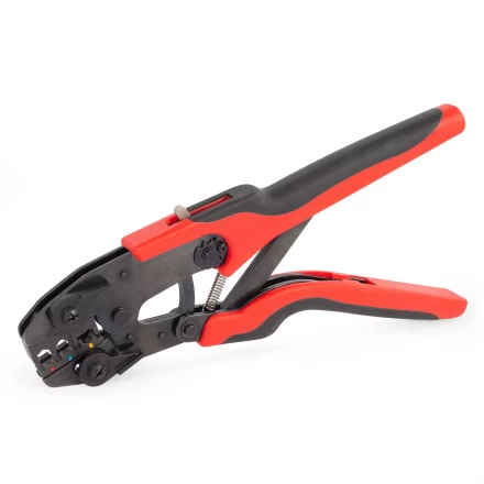 Пресс-клещи КВТ СТВ+9 с 9 матрицами МПК для опрессовки разъемов, втулочных, изолированных и неизолированных наконечников (набор) (89183) купить в Ханты-Мансийске