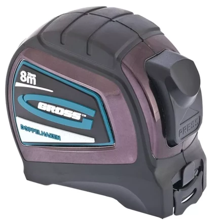 Рулетка "Doppelhaken" 8 м x 25 мм двухсторонний зацеп нейлон двуст. шкала автоматич  GROSS 31125 купить в Ханты-Мансийске