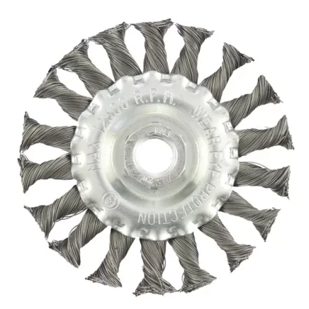 Щетка для УШМ 100 мм М14 плоская крученая  проволока 0,35 мм MATRIX 74631 купить в Ханты-Мансийске