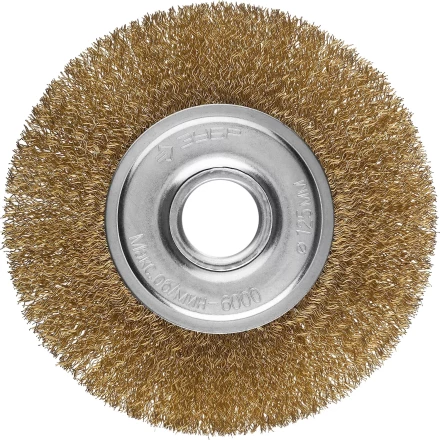 ЗУБР "ПРОФЕССИОНАЛ". Щетка дисковая для УШМ, витая стальная латунированная проволока 0,3мм, 125х22мм 35187-125_z01 купить в Ханты-Мансийске