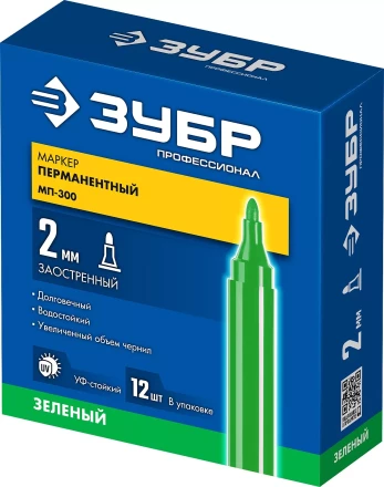ЗУБР МП-300 зеленый, 2 мм перманентный маркер (06322-4) купить в Ханты-Мансийске