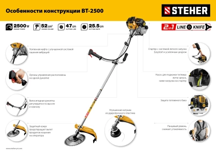 STEHER 2.5 кВт, бензиновый триммер (BT-2500) купить в Ханты-Мансийске
