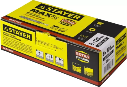 Дюбель-гвоздь полипропиленовый, потайный бортик, 8 x 120 мм, 50 шт, STAYER Master 30645-08-120 30645-08-120 купить в Ханты-Мансийске
