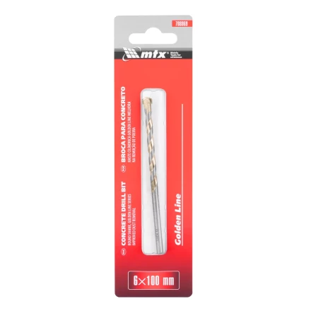 Сверло по бетону Matrix Golden Line, 6 х 100 мм цилиндрический хвостовик, 708069 купить в Ханты-Мансийске