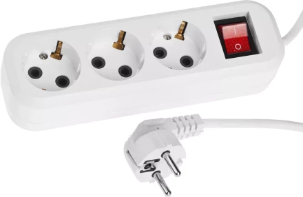 Удлинитель СИБИН электрический, ПВС сечение 0,75кв мм, 3 гнезда, макс мощн 2200Вт, 5м, заземление, выключатель 55036-5 купить в Ханты-Мансийске