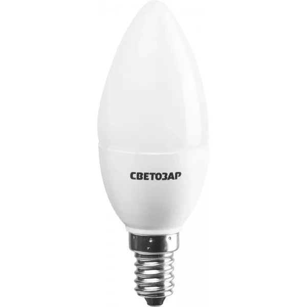 Лампа СВЕТОЗАР светодиодная "LED technology", цоколь Е14(миньон), яркий белый свет (4000К), 220В, 5Вт (45), свеча 44503-40_z01 купить в Ханты-Мансийске