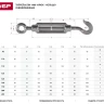 Талреп ЗУБР "ПРОФЕССИОНАЛ"  DIN 1480, крюк-кольцо, оцинкованный, кованая натяжная муфта, М12, 4 шт 4-304355-12 купить в Ханты-Мансийске
