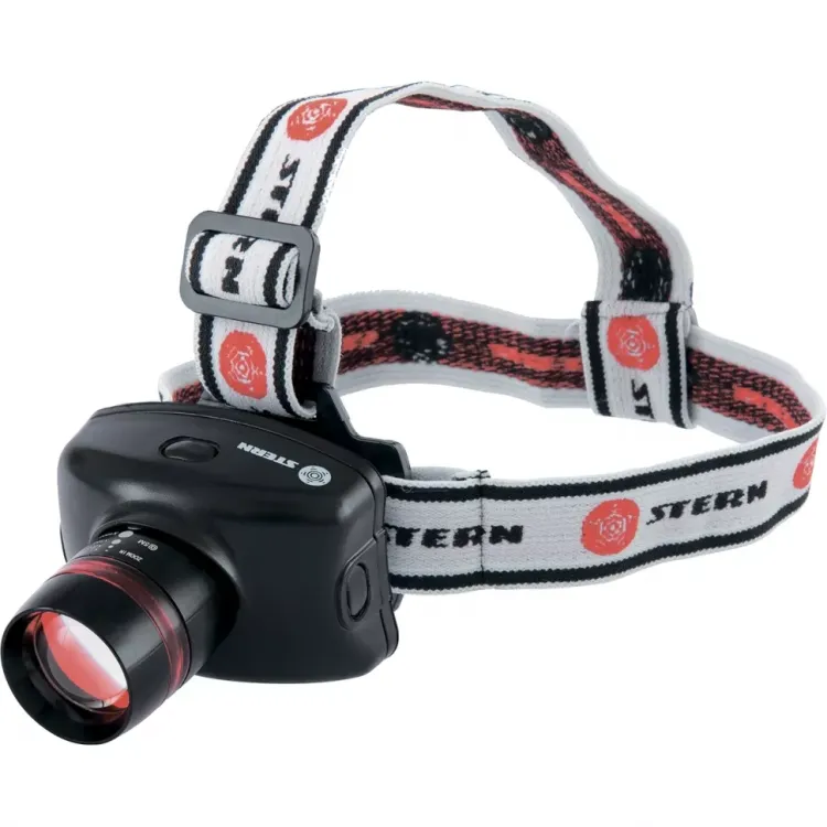 Фонарь наголовный Zoom 3W LED CRE Q5 160 Лм 100 м 3 режима 100% - 50% - стробоскоп 3хААА Stern 90567 купить в Ханты-Мансийске
