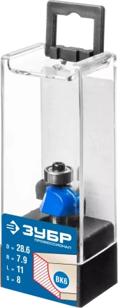 ЗУБР 28.6 x 11 мм, радиус 7.9 мм, фреза кромочная калевочная №2, Профессионал (28702-28.6) купить в Ханты-Мансийске