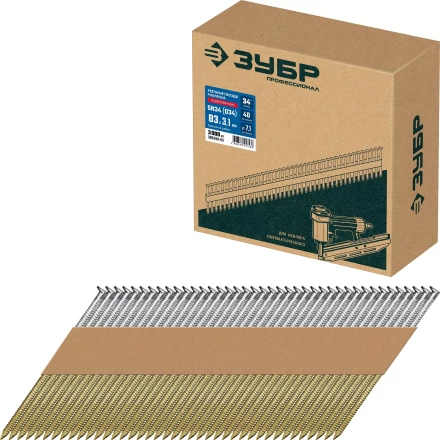 ЗУБР SN34 (D34) 83 х 3.1 мм, реечные гвозди рифленые оцинкованные, 3000 шт (305399-83) купить в Ханты-Мансийске
