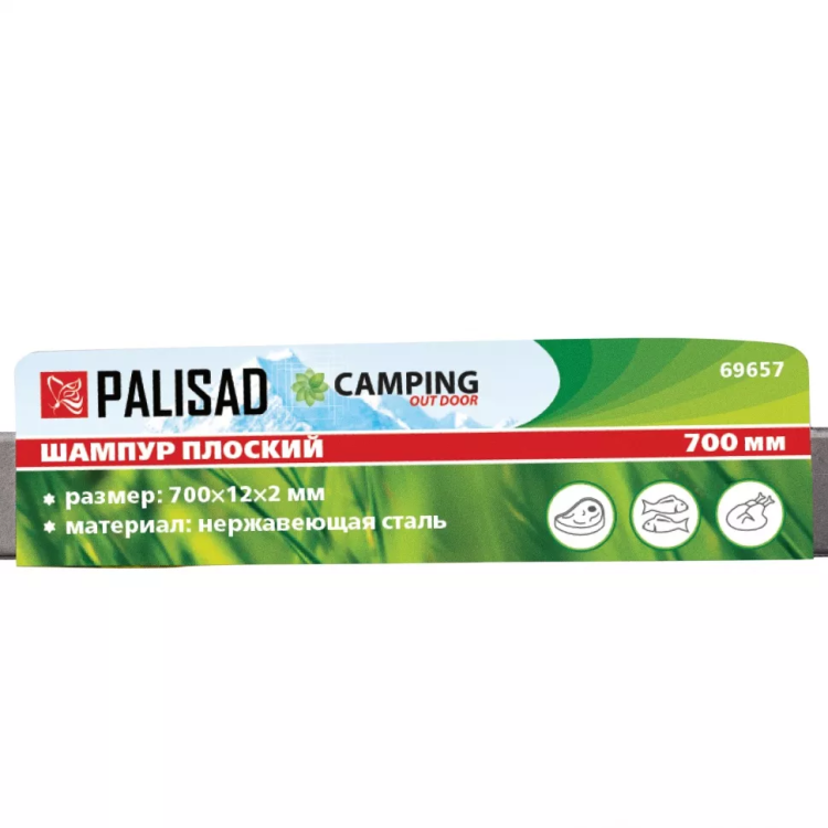 Шампур плоский, 700х12 х 2 мм, нержавеющая сталь, Camping Palisad 69657 купить в Ханты-Мансийске