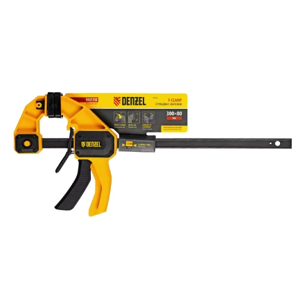 Струбцина F-образная Denzel, быстрозажимная, 300 х 80 мм, усиленный нейлоновый корпус, 20506 купить в Ханты-Мансийске