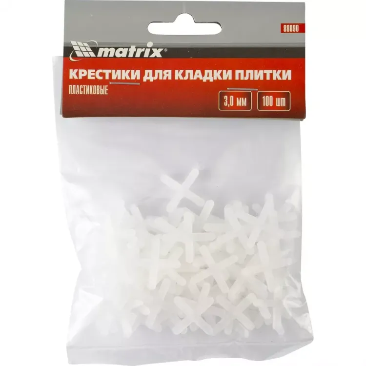 Крестики 3 мм для кладки плитки 100 штук MATRIX артикул 88090 купить в Ханты-Мансийске