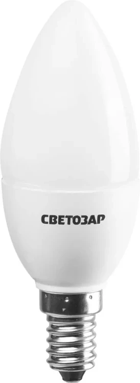 Лампа СВЕТОЗАР светодиодная "LED technology", цоколь Е14, теплый белый свет (2700К), 220В, 5Вт (45), свеча 44500-40_z01 купить в Ханты-Мансийске