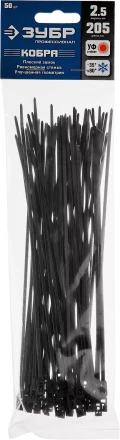 Кабельные стяжки черные КОБРА с плоским замком нейлоновые пакет серия ПРОФЕССИОНАЛ купить в Ханты-Мансийске
