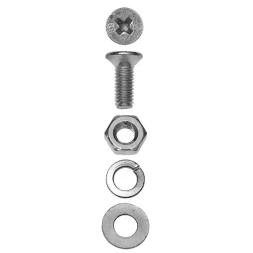 Винт ЗУБР (DIN965) в комплекте с гайкой (DIN934), шайбой (DIN125), шайбой пруж. (DIN127), M5x25мм, ТФ6, 15шт. 4-303456-05-025