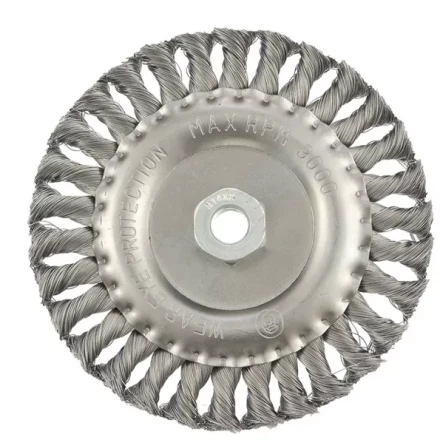 Щетка для УШМ 150 мм М14 плоская крученая проволока 0,35 мм MATRIX 74635 купить в Ханты-Мансийске