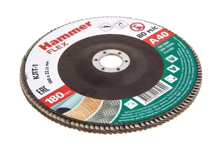 Круг Лепестковый Торцевой (КЛТ) HAMMER КЛТ 1 Ф180х22 Р40 213-030 купить в Ханты-Мансийске