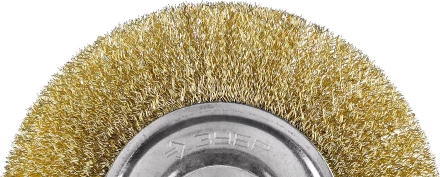 ЗУБР "ПРОФЕССИОНАЛ". Щетка дисковая для УШМ, витая стальная латунированная проволока 0,3мм, 150х22мм 35187-150_z01 купить в Ханты-Мансийске
