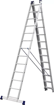 Лестница СИБИН универсальная,трехсекционная со стабилизатором, 13 ступеней 38833-13 купить в Ханты-Мансийске