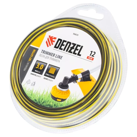 Леска для триммера двухкомпонентная квадратная, 3,0мм х 12м, блистер SkyCutter Denzel 96839 купить в Ханты-Мансийске