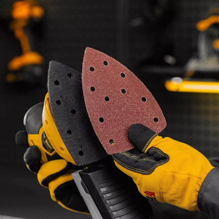 Треугольник абразивный на ворc. подложке под "липучку", перф., P 40, 150х150х100 мм, 5 шт. Denzel 738577 купить в Ханты-Мансийске