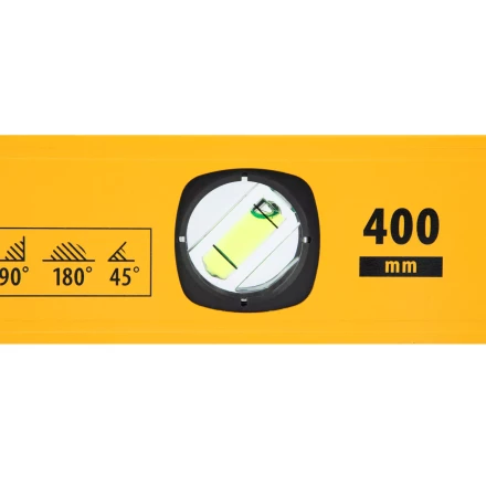 Уровень алюминиевый Denzel 33690, магнит., фрезерованный, 3 глазка (1 зеркал.), 0,5 мм/м, 400 мм купить в Ханты-Мансийске