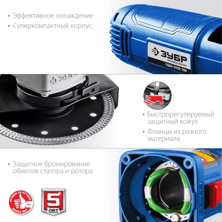 Машина углошлифовальная компактная УШМ-П125-750 серия ПРОФЕССИОНАЛ купить в Ханты-Мансийске