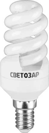 Энергосберегающая лампа СВЕТОЗАР &quot;КОМПАКТ&quot; спираль,цоколь E14(миньон),Т2,теплый белый свет(2700 К), 10000час, 9Вт(45) 44351-09_z01 купить в Ханты-Мансийске